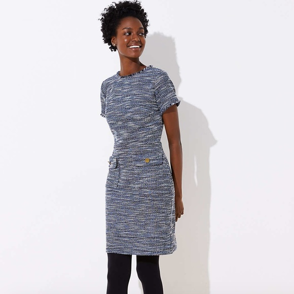 LOFT Dresses & Skirts - NWT Loft Petite Boucle Button Pocket Dress